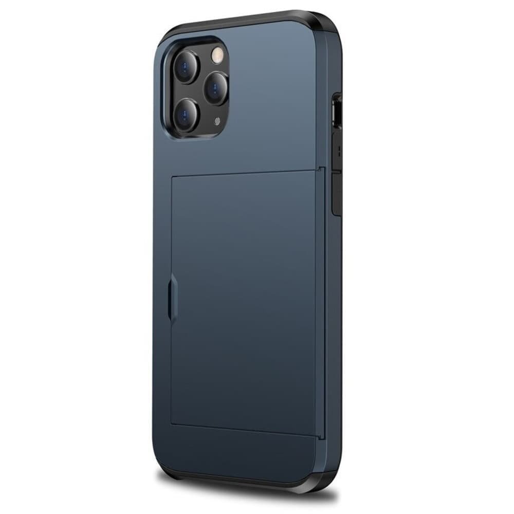 Imagem 3 de 4 do produto Capa Protetora com Compartimento Espaço para Guardar e Cartão de Crédito para o iPhone 16 Pro Max - Tela 6.9 Cor: Azul