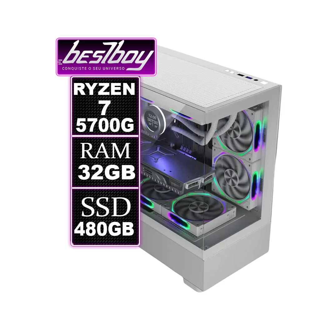 Computador Gamer Ryzen 7 5700g Ram 32gb Ddr4 SSD 480 Gb C/ 6 Cooler - view 3