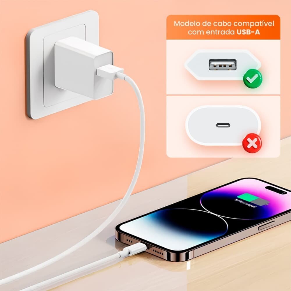 Imagem 2 de 4 do produto Cabo Usb Lightning Para Iphone 12