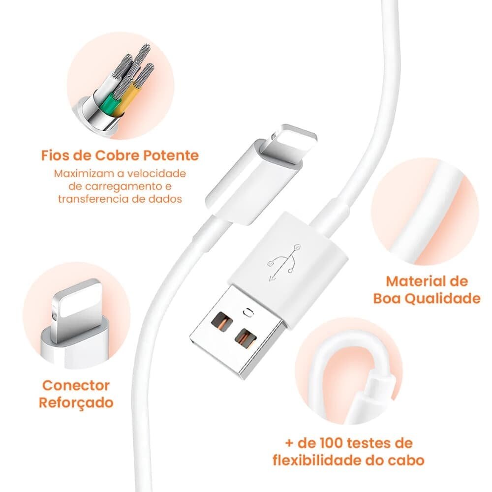 Imagem 4 de 4 do produto Cabo Usb Lightning Para Iphone 12