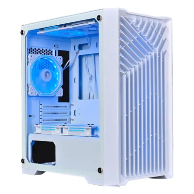 Gabinete Gamer Rise Mode X1 S/fan S/fonte Midtower Atx Vidro Temperado Branco - Rm-x1-01-fw