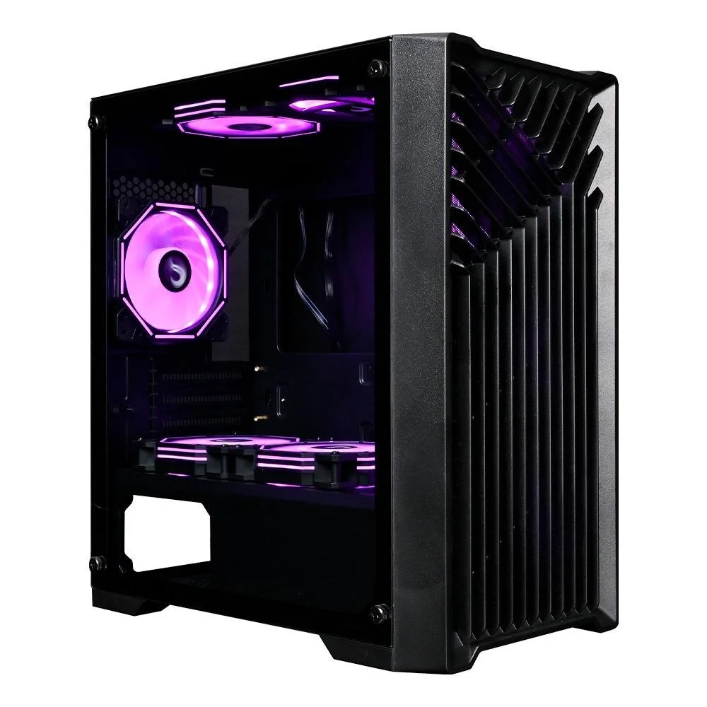 Gabinete Gamer Rise Mode X1 S/fan S/fonte Midtower Atx Vidro Temperado Preto - Rm-x1-01-fb