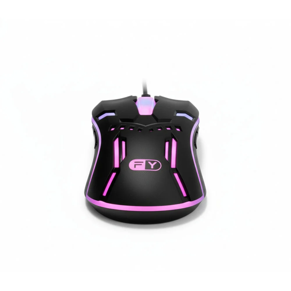 Imagem 2 de 5 do produto Mouse Gamer Com Fio Usb S1 Fy, Iluminação RGB E Design Ergonômico, Preto