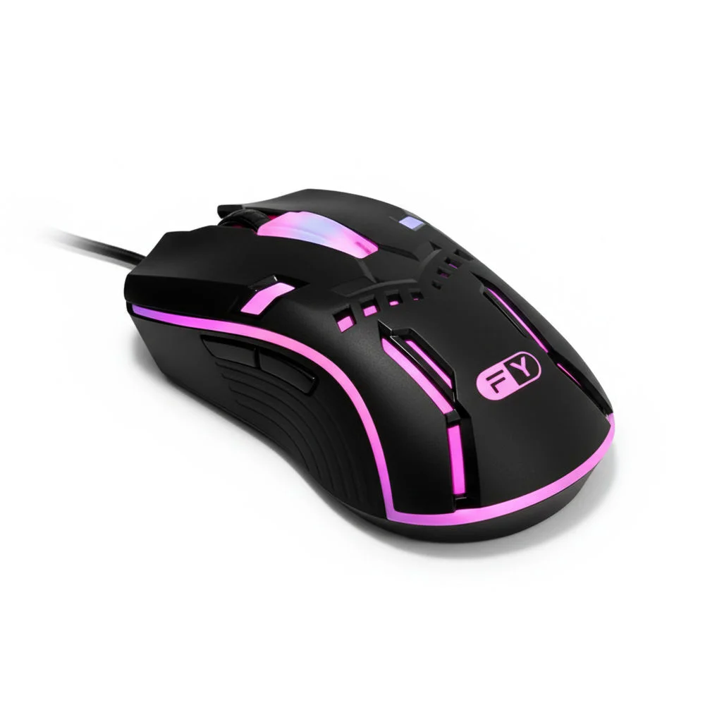 Imagem 3 de 5 do produto Mouse Gamer Com Fio Usb S1 Fy, Iluminação RGB E Design Ergonômico, Preto
