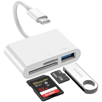 Leitor De Cartão De Memória E Pendrive Para Celular Tipo C Compativel Iphone, Ipad E Android