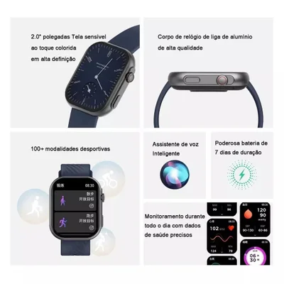 Smartwatch Peje Zw03 Ultra A Prova D´água Pulseira Extra - Durado — foto 3