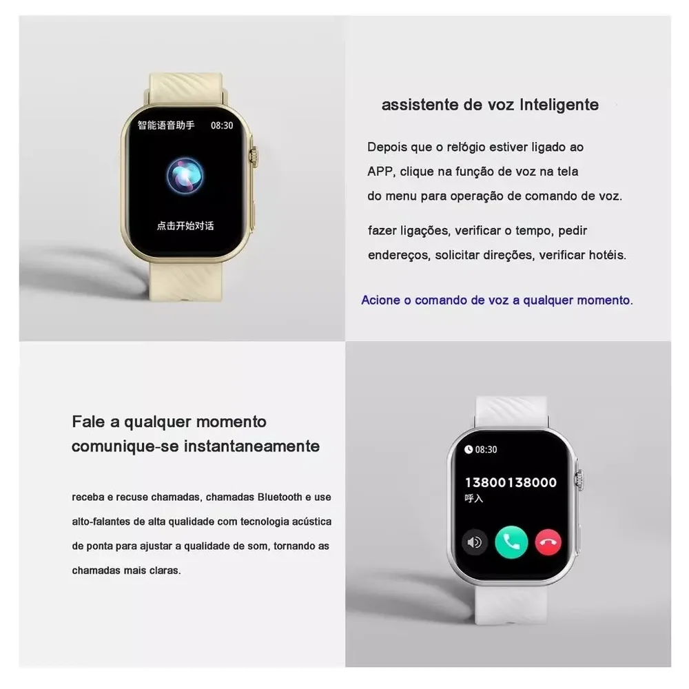 Imagem 2 de 5 do produto Smartwatch Peje Zw03 Ultra A Prova D´água Pulseira Extra - Preto