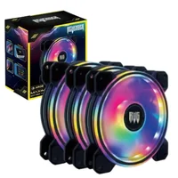 Kit 3 Fans LED ARGB Cooler Com Hub Controlador e Controle Para Computador Knup KP-VR333K 2