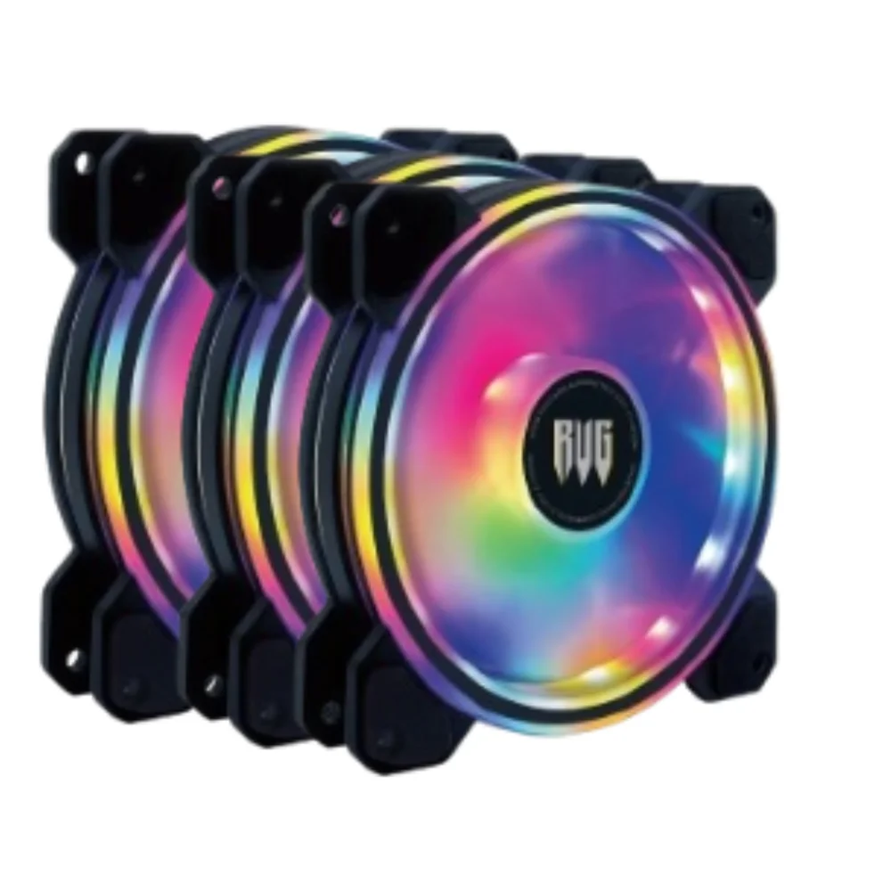 Kit 3 Fans LED ARGB Cooler Com Hub Controlador e Controle Para Computador Knup KP-VR333K 6
