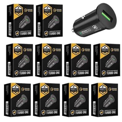 Carregador Veicular Turbo One No Atacado - Caixa Fechada 10 Unidades - Gshield