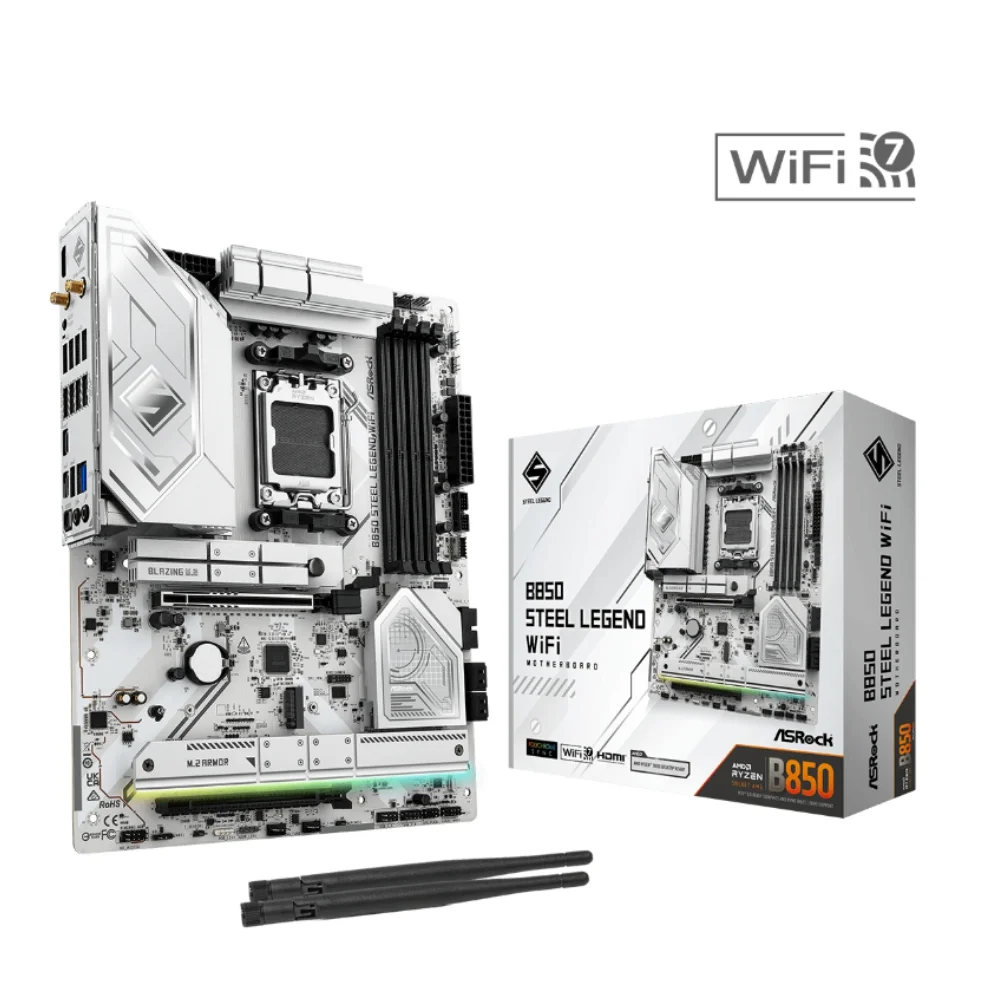 Placa Mãe Asrock B850 Steel Legend Wifi, Amd Am5, Atx, Bluetooth, Ddr5 - B850 Steel Legend Wifi 4