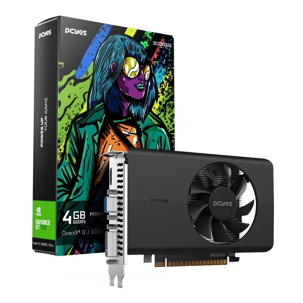 Placa De Vídeo PCyes Nvidia Geforce Gt 740 4gb GDDR5 128 Bits - Pvgt740gb4pe
