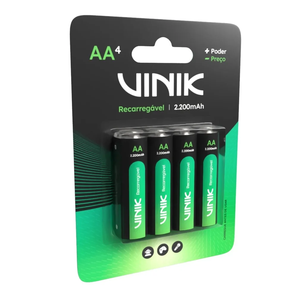 Pilha Recarregável Aa C/4 - 2200mah 1.2v - Vp2ab4r Pilha Recarregável Aa C/4 - 2200mah 1.2v - Vp2ab4r