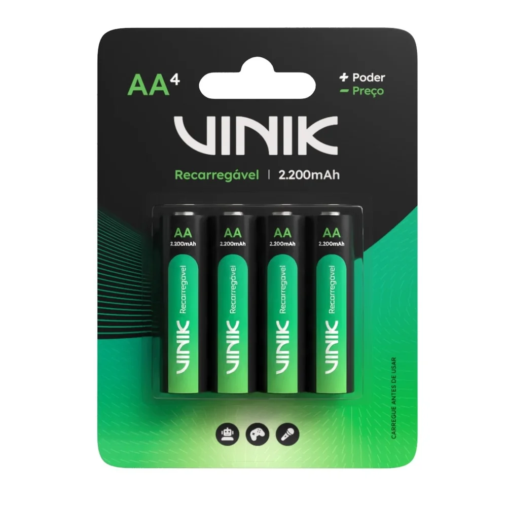 Pilha Recarregável Aa C/4 - 2200mah 1.2v - Vp2ab4r Pilha Recarregável Aa C/4 - 2200mah 1.2v - Vp2ab4r