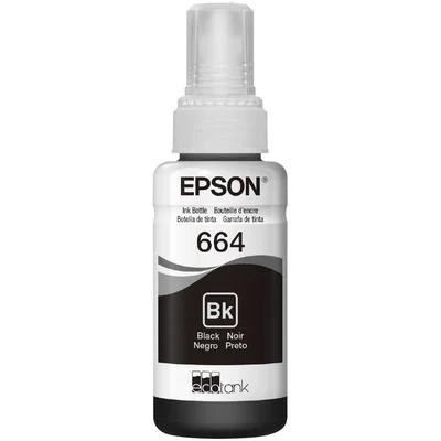 Garrafa Refil De Tinta Epson T664120al Preto 70ml L365 L375 L565 L575 L1300 L120 L380 L395 L3