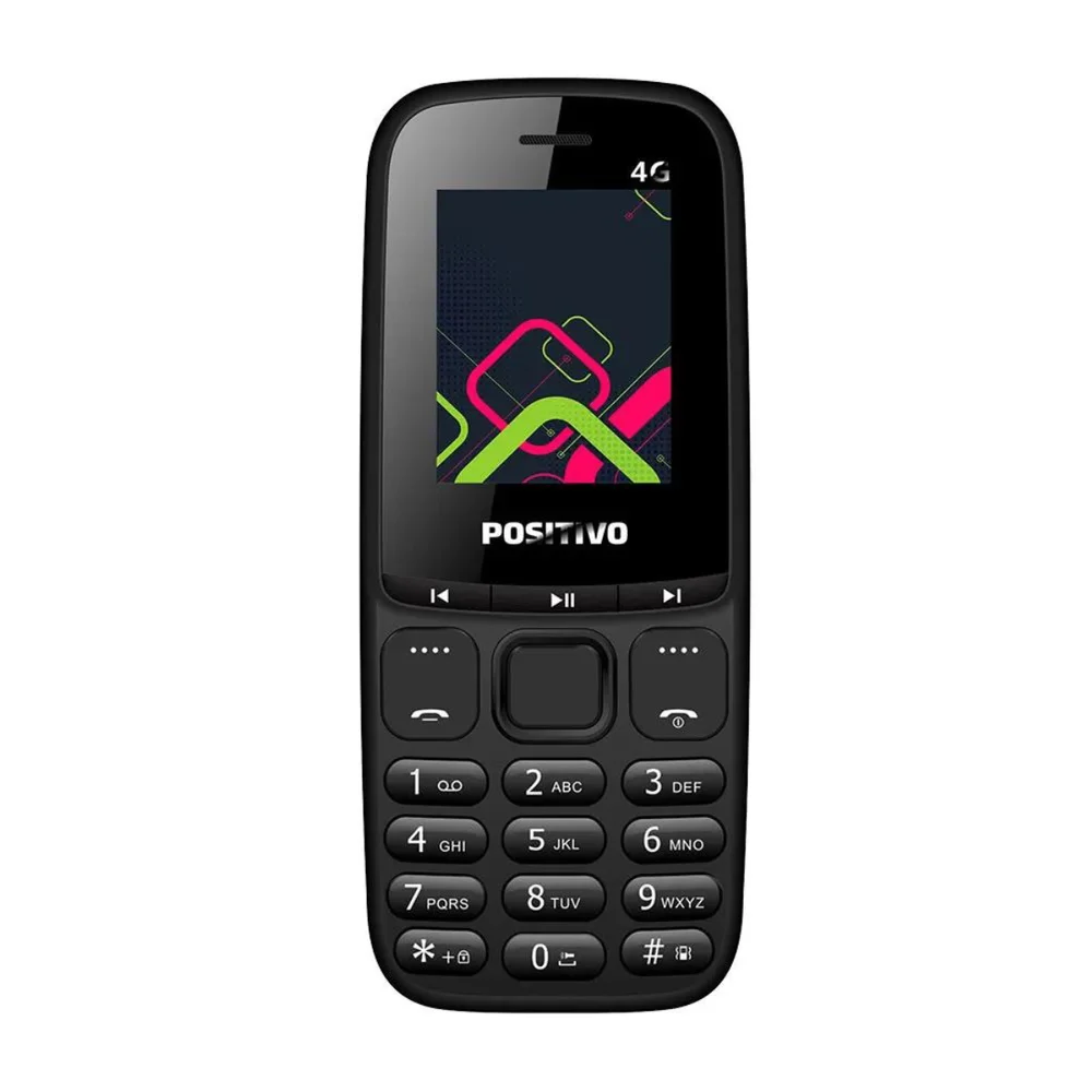 Celular Simples Positivo P26 Rede 4g Dual Chip Radio Mp3 Cor Preto