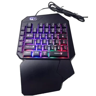 Teclado Gamer P/ Celular  Single Handed Uma Mão Semi-mecânico RGB Usb