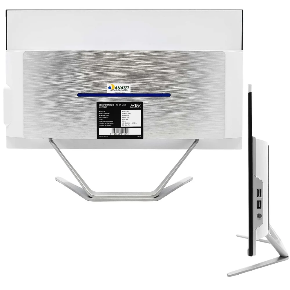 Imagem 2 de 5 do produto PC All In One Touchscreen I5 256GB 8GB RAM Tela 23,8" LED Full HD IPS, 60HZ 5ms, HDMI VESA, Conexão Wireless Aitek - AIO-T5224
