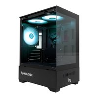 Gabinete Gamer Neologic Aquario Multi, Mid-tower, Lateral E Frontal Vidro Temperado, Preto, 3 Fans ARGB,  285 X 195 X 380 Mm - Nl-psbk U Unica Unica