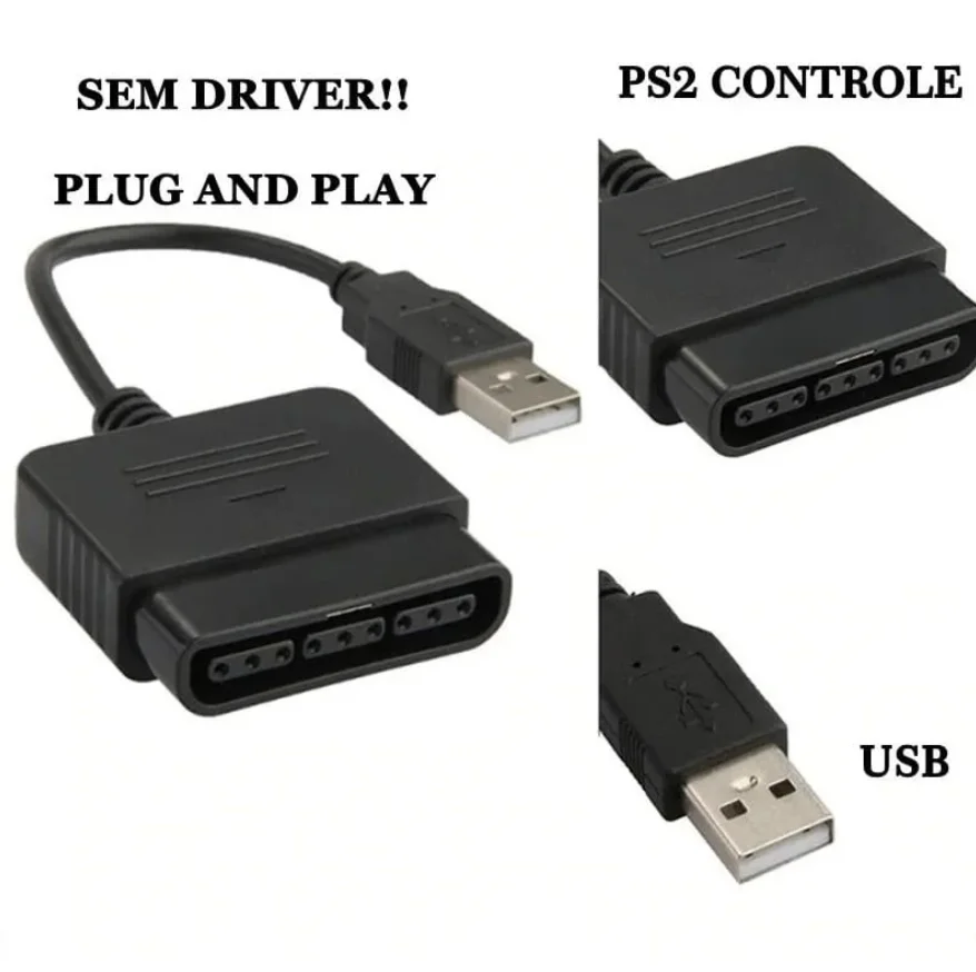 Imagem 3 de 5 do produto Adaptador De Controle Ps2 Para Usb - Pronta Entrega