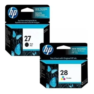 Kit Cartucho Hp 28 Color C8728ab + Hp 27 Preto C8727ab 2 Un