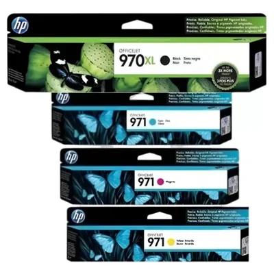 Cartucho Hp 970xl Preto E Hp 971 Colorido Conjunto 4 Cores Kit