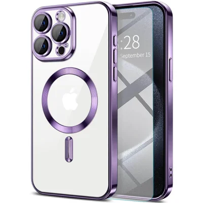 Capa Magsafe com Proteção Lente iPhone 16 Pro Max - Tela 6.9 Cor: Vinho