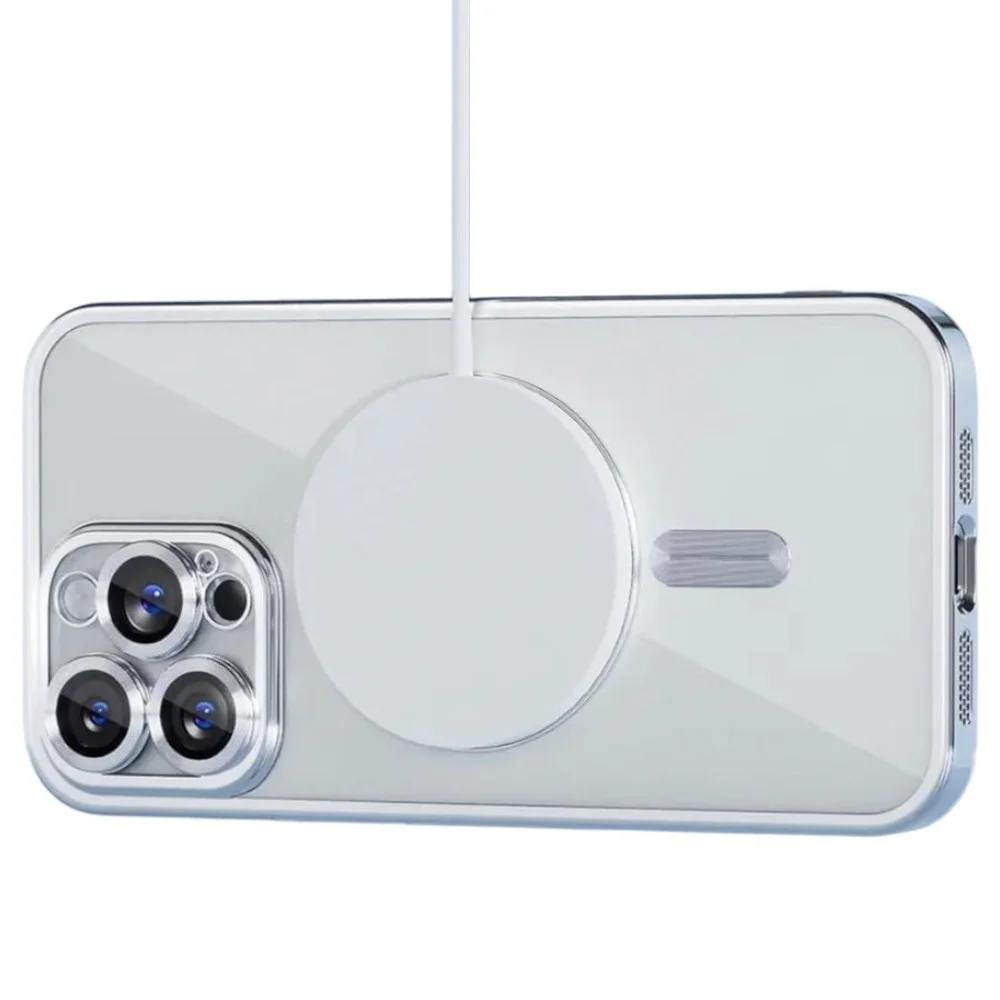 Imagem 4 de 5 do produto Capa Magsafe com Proteção Lente iPhone 16 Pro Max - Tela 6.9 Cor: Prata
