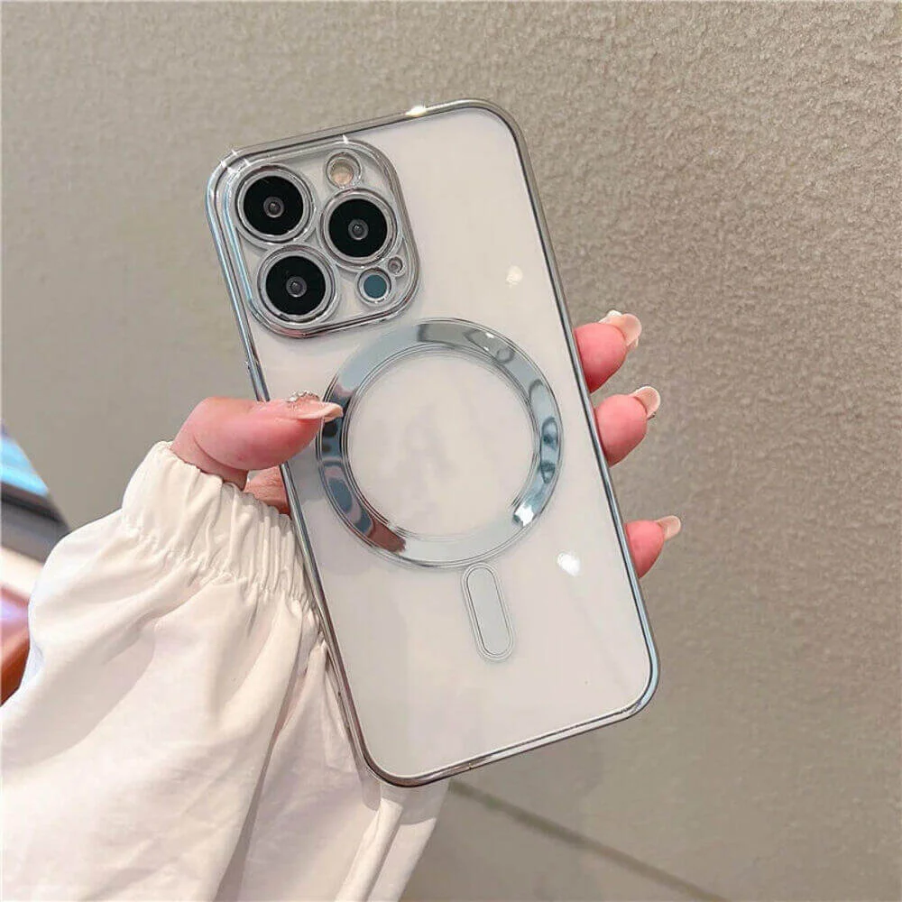 Imagem 5 de 5 do produto Capa Magsafe com Proteção Lente iPhone 16 Pro Max - Tela 6.9 Cor: Prata