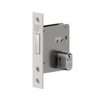 Fechadura Trava Auxiliar 4140 Tetra Chave Roseta Redonda Cromada 40mm 3f