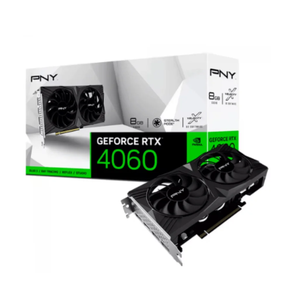 グラフィックボード・グラボ・ビデオカード PNY RTX 4060 8GB Gaming WHITE EDITION PNY GeForce RTX™ 4060 8GB XLR8 Gaming VERTO Dual Fan OC White