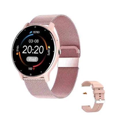 Smartwatch Lige Bw0223 Á Prova D´água Cinto De Malha Rosa.