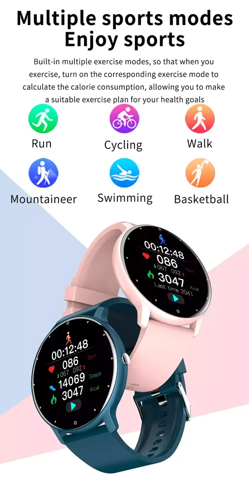 Imagem 3 de 3 do produto Smartwatch Lige Bw0223 Á Prova D´água Cinto De Malha Rosa.