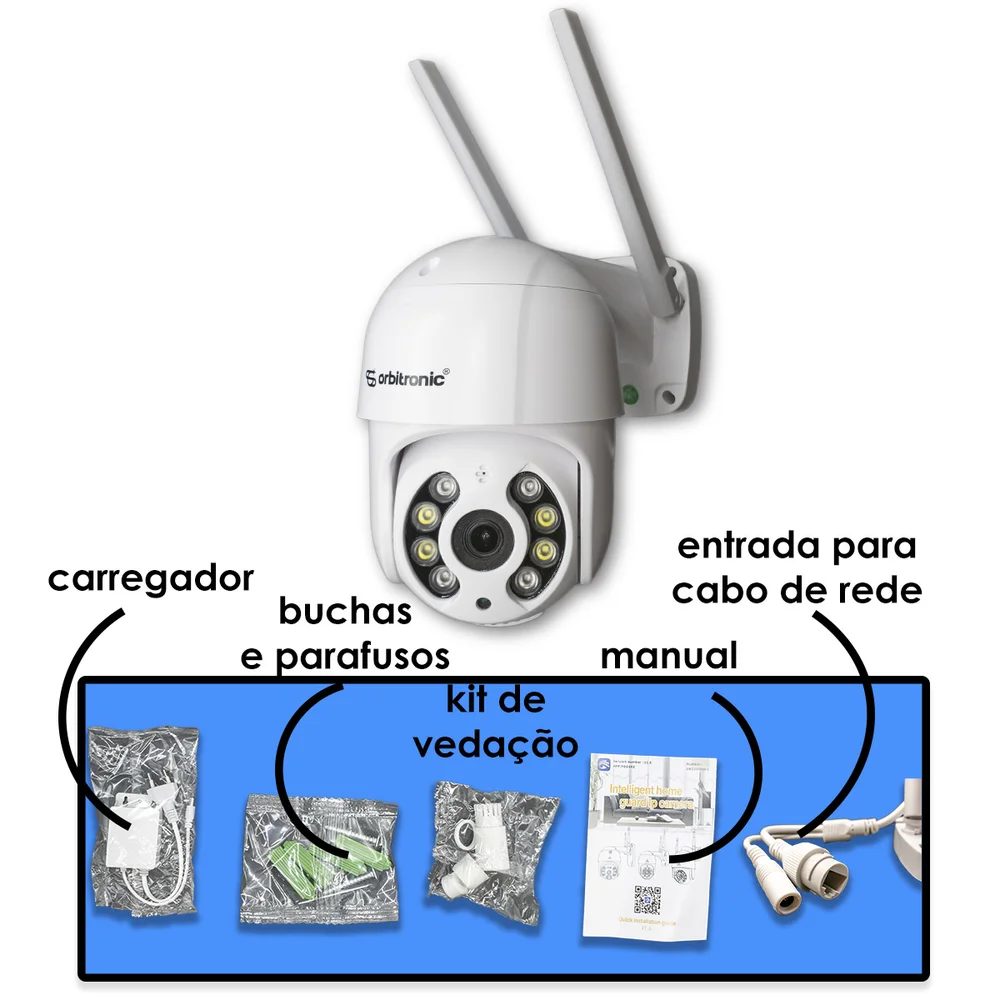 Câmera Externa Segurança Ip Infravermelho Wifi Hd Orb776 Orbitronic