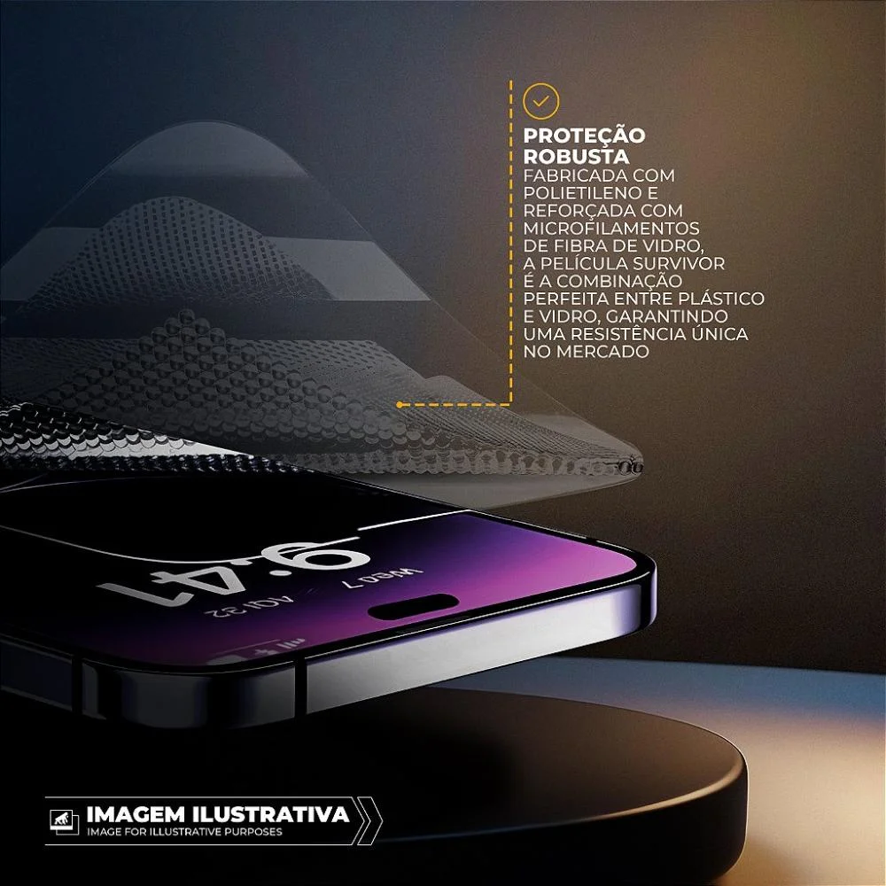Imagem 2 de 5 do produto Película Para Iphone 16 Pro Max Com Aplicador - Survivor Privacidade - Gshield