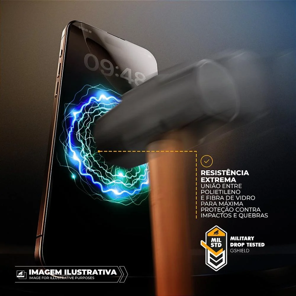 Imagem 5 de 5 do produto Película Para Iphone 16 Pro Max Com Aplicador - Survivor Privacidade - Gshield
