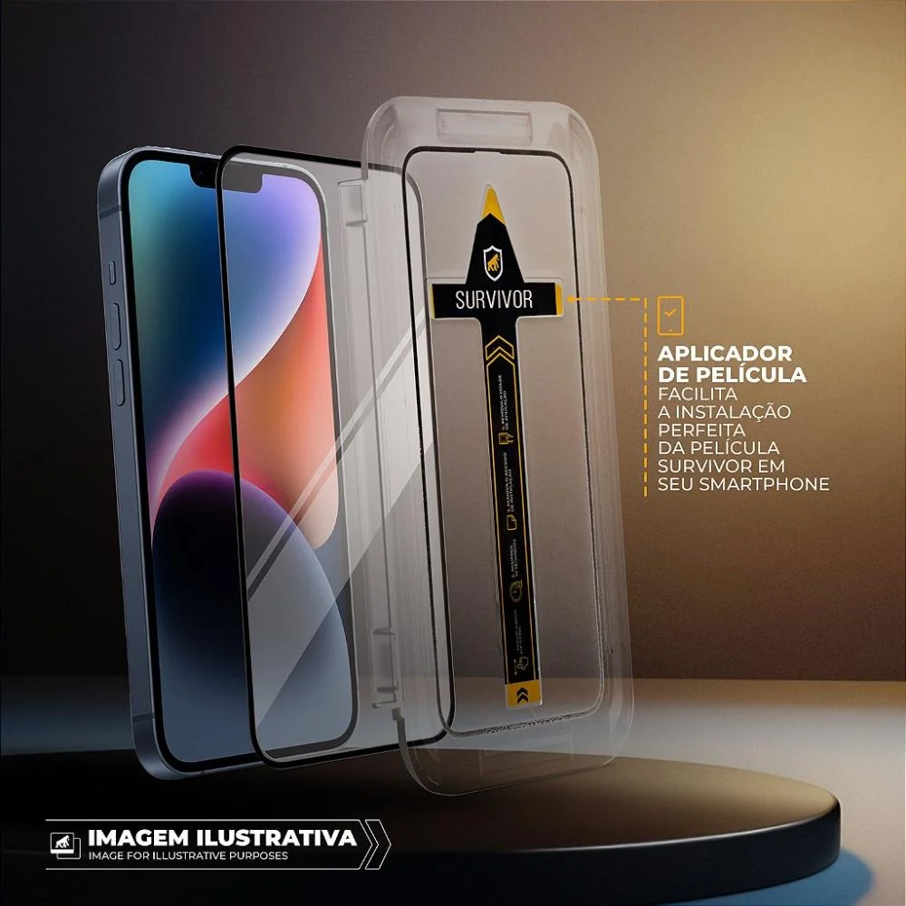 Imagem 3 de 5 do produto Película Para Iphone 15 Pro Com Aplicador - Survivor Privacidade - Gshield