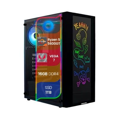 PC Gamer Concórdia Processador Ryzen 5 5600gt Memória 16gb SSD 1TB Fonte 600w WINDOWS 11 Pro