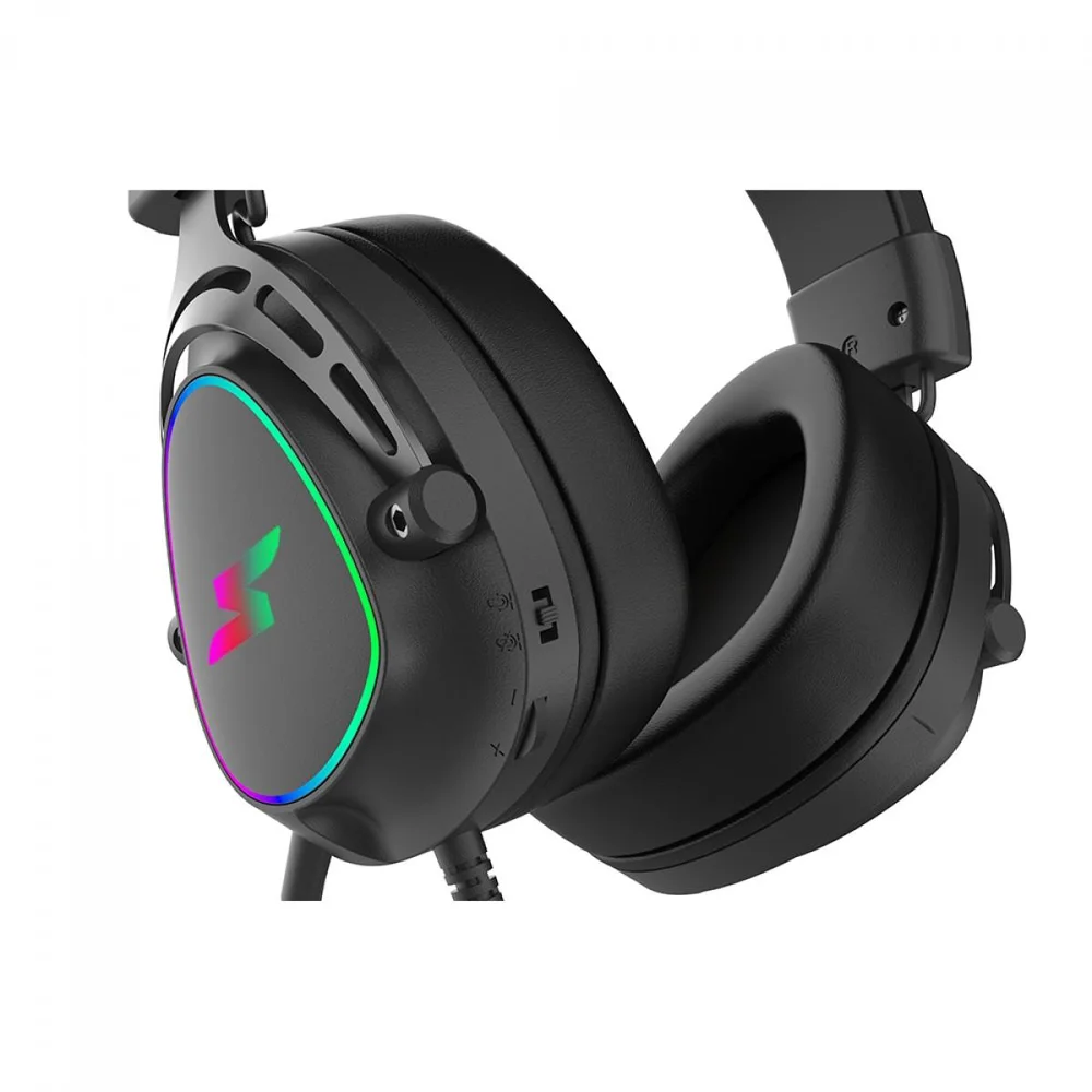 Imagem 4 de 5 do produto Headset Gamer Superframe Sound, Surround 7.1, Drivers De 50mm, RGB, Usb, Black, Sf-hs-sd7cr3b