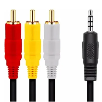 Cabo P3 Macho Av 3 Rca Macho 1,3m Cabo P3 Para Televisão