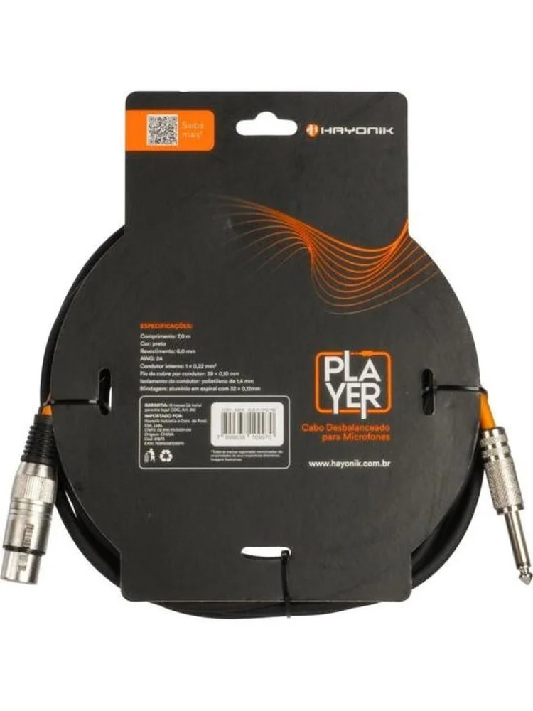 Imagem 4 de 5 do produto Cabo Mic Xlr (f) P10 7m Pt
