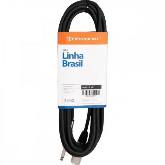 Imagem 3 de 3 do produto Cabo Para Áudio Linha Brasil Xlr(m) X P10 10m Preto Hayonik