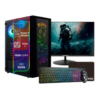 "PC Gamer Concórdia Ryzen 5 5600GT, 16GB RAM, SSD 512GB, Fonte 600W, Windows 11 Pro + Monitor Gamer 23.8"" + Combo Gamer"