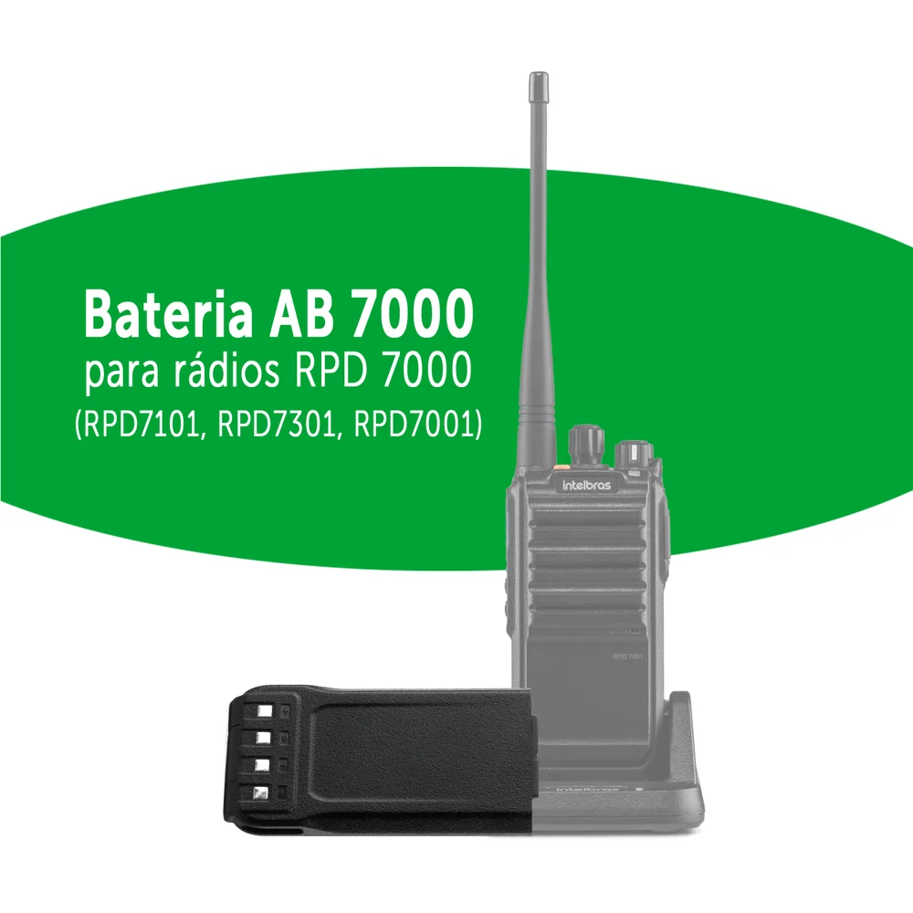 Imagem 3 de 5 do produto 3 Bateria Ab7000   Radiocomunicador Intelbras Rpd7000