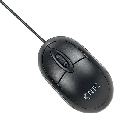 Mouse Ntc Office Ambidestro 3 Botões C/fio 1000dpi Preto