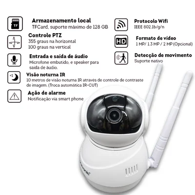 Camera Segurança Robô Panoramica Espia Wifi Orb766 Orbitronic — foto 5