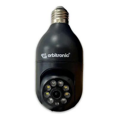 Camera Segurança Panoramica Lampada Wifi Espia C/rastreio Preta Orb777black Orbitronic
