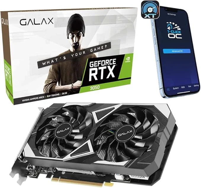 Placa De Video RTX3050 6gb Gddr6 96bit 1-clickoc Galax 35nrldhp90dv