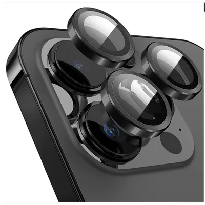 Kit Película Lente Para Câmera Liso Compatível Com Iphone 11 12 13 14 15 16 Pro Max Cor:preto;tamanho:iphone 14 Pro