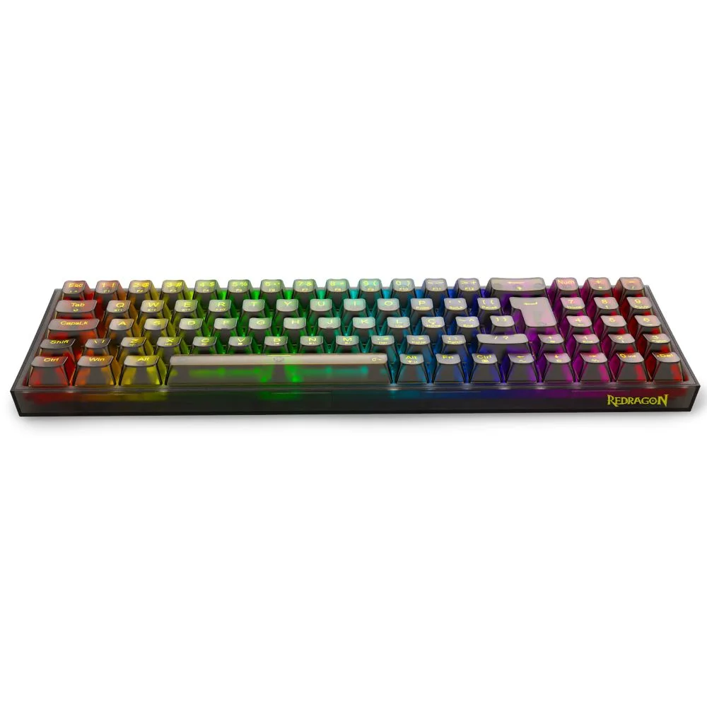 Imagem 3 de 5 do produto Teclado Mecanico Gamer Pollux Pro RGB Clear Wireless Switch Crystal K628ctb-RGB-pro Pt Preto